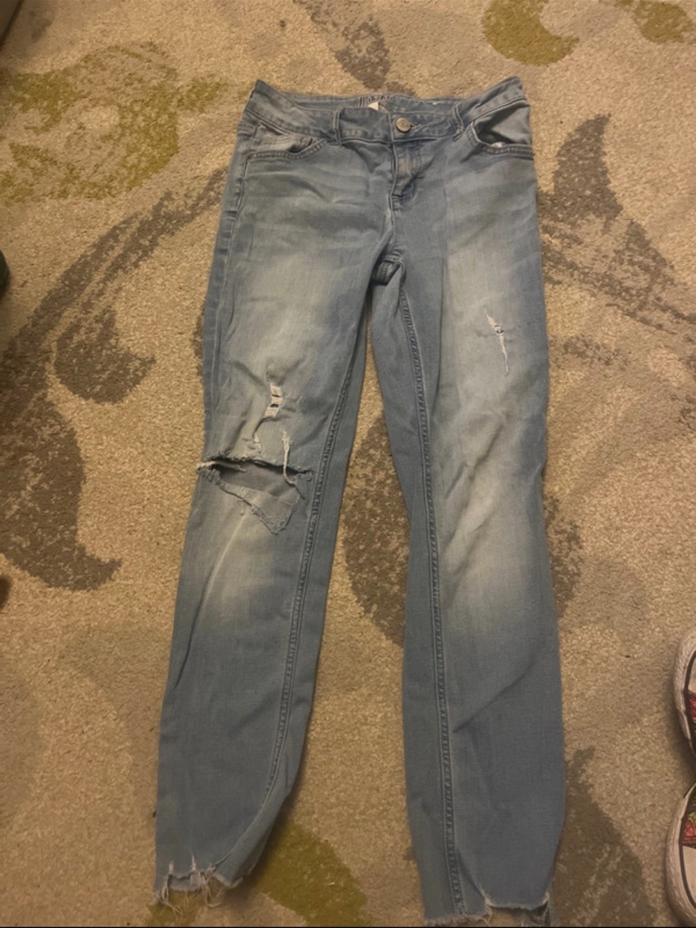 Justice Light Blue Distressed Skinny Jeans